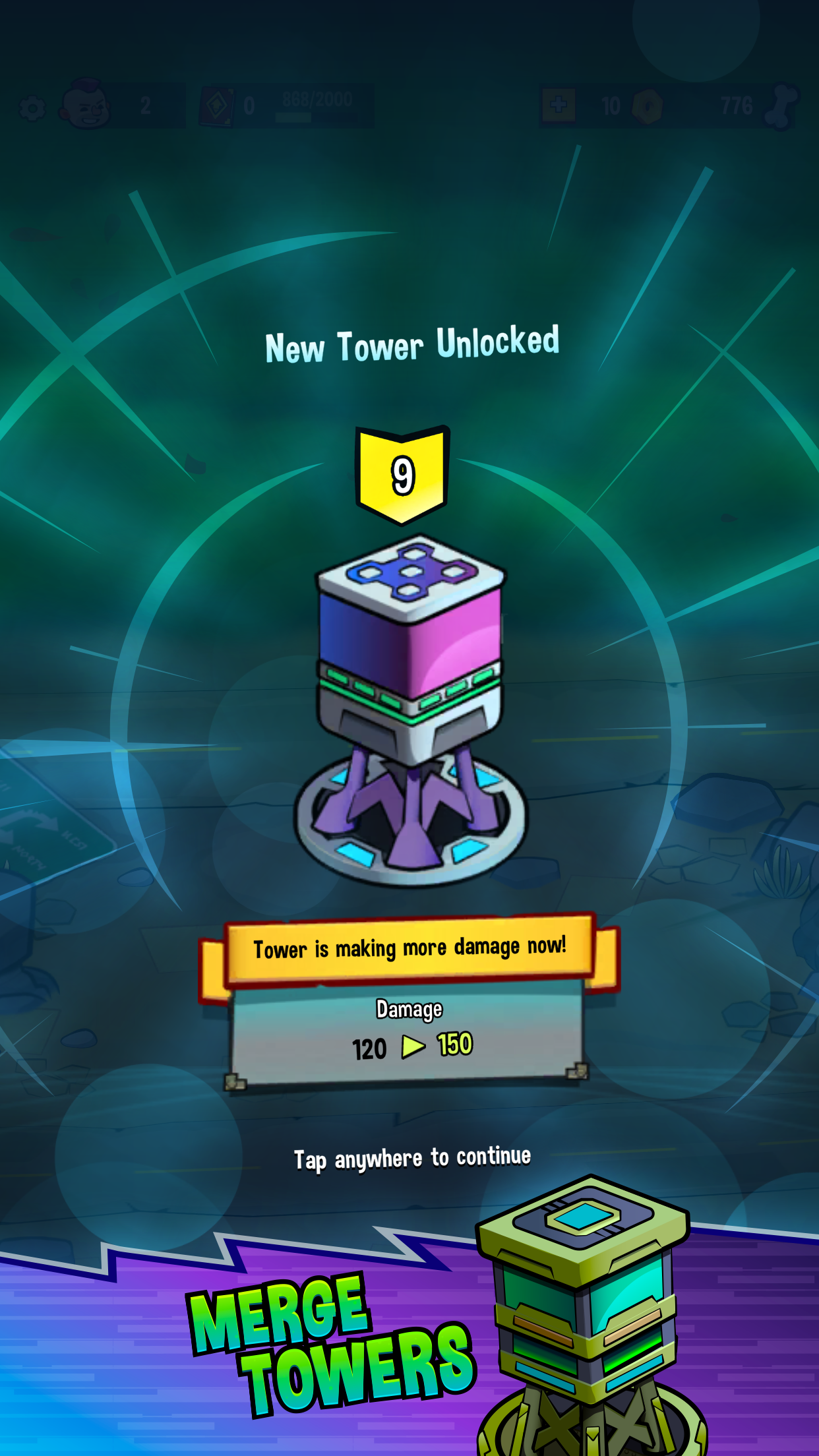 Merge towers and make them big and strong