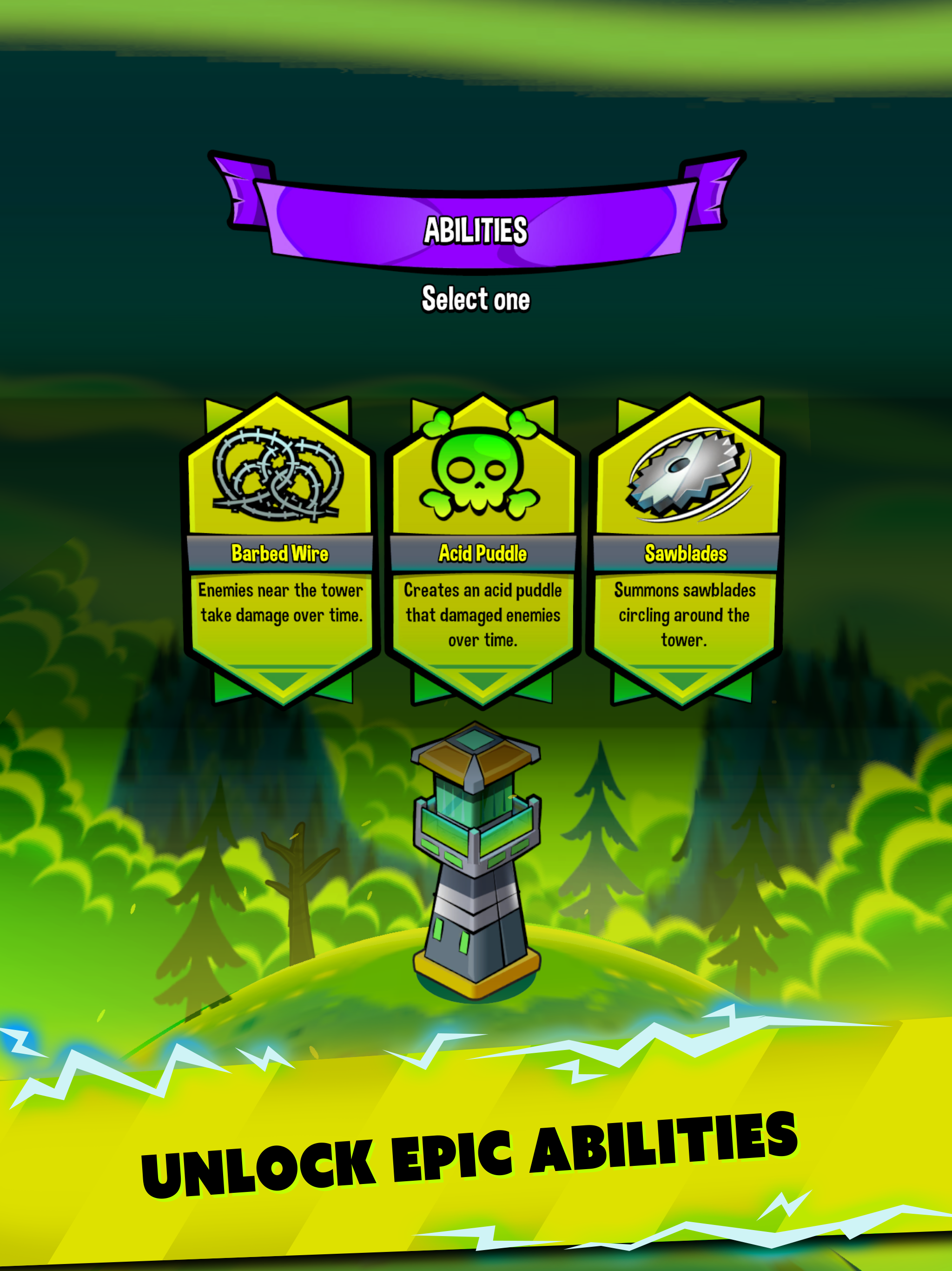 Each tower has special abilities for attack